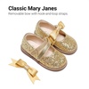 image:imageDREAM PAIRS Girls Mary Jane Shoes  Toddler School Uniform Dress Shoes Wide Toe Ballet Flats with Detachable Bow for Little KidsGold