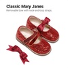 image:imageDREAM PAIRS Girls Mary Jane Shoes  Toddler School Uniform Dress Shoes Wide Toe Ballet Flats with Detachable Bow for Little KidsRed