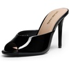 image:imageDREAM PAIRS Mule Heels for Women High Heels Stiletto Open Round Peep Toe Mules Sandals Slip on Dress Shoes 2026 Sexy Heeled for Party Dressy Prom WeddingBlackpat