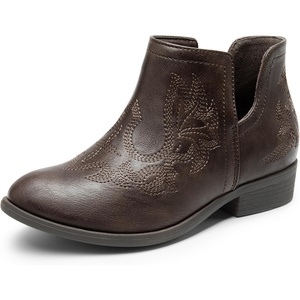 image:imageDREAM PAIRS Girls Booties Ankle Short Cowgirl Cowboy Western Boots