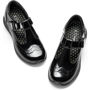 image:imageDREAM PAIRS Girls Mary Jane Flats School Uniform Dress Shoes TStrap Lightweight Closed Toe ShoesAll Black