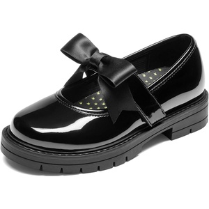 image:imageDREAM PAIRS Girls School Shoes Uniform Mary Jane Dress Platform Chunky Oxford Pumps with Bow for Toddler Little Big KidDark Black