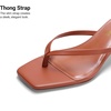 image:imageDREAM PAIRS Kitten Heels for Women Flip Flop Low Heels Square Open Toe Sandals Thong 197 Inch Heeled Sandals for Summer VacationBrown