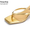 image:imageDREAM PAIRS Kitten Heels for Women Flip Flop Low Heels Square Open Toe Sandals Thong 197 Inch Heeled Sandals for Summer VacationGold