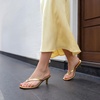 image:imageDREAM PAIRS Kitten Heels for Women Flip Flop Low Heels Square Open Toe Sandals Thong 197 Inch Heeled Sandals for Summer VacationGold