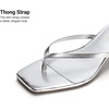 image:imageDREAM PAIRS Kitten Heels for Women Flip Flop Low Heels Square Open Toe Sandals Thong 197 Inch Heeled Sandals for Summer VacationSilver