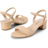 image:imageDREAM PAIRS Womens Open Toe Block Low Heel Dress Sandals  Stable low heel with an adjustable ankle strap for a secure fit ideal for weddings parties work and dressy occasionsNudenubuck1