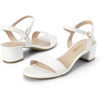 image:imageDREAM PAIRS Womens Open Toe Block Low Heel Dress Sandals  Stable low heel with an adjustable ankle strap for a secure fit ideal for weddings parties work and dressy occasionsWhitepu1