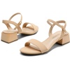 image:imageDREAM PAIRS Womens Open Toe Block Low Heel Dress Sandals  Stable low heel with an adjustable ankle strap for a secure fit ideal for weddings parties work and dressy occasionsNudenubuck
