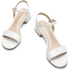 image:imageDREAM PAIRS Womens Open Toe Block Low Heel Dress Sandals  Stable low heel with an adjustable ankle strap for a secure fit ideal for weddings parties work and dressy occasionsWhitepu