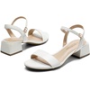 image:imageDREAM PAIRS Womens Open Toe Block Low Heel Dress Sandals  Stable low heel with an adjustable ankle strap for a secure fit ideal for weddings parties work and dressy occasionsWhitepu