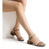 image:imageDREAM PAIRS Womens Open Toe Block Low Heel Dress Sandals  Stable low heel with an adjustable ankle strap for a secure fit ideal for weddings parties work and dressy occasionsLeopardsuede