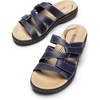 image:imageDREAM PAIRS Womens Slides Arch Support Slip on Flat Sandals Wide Plantar Fasciitis Soft Cushion Slippers With Adjustable StrapsNavy