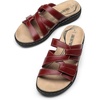 image:imageDREAM PAIRS Womens Slides Arch Support Slip on Flat Sandals Wide Plantar Fasciitis Soft Cushion Slippers With Adjustable StrapsRedpu