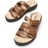 image:imageDREAM PAIRS Womens Slides Arch Support Slip on Flat Sandals Wide Plantar Fasciitis Soft Cushion Slippers With Adjustable StrapsTan