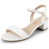 image:imageDREAM PAIRS Womens Open Toe Block Low Heel Dress Sandals  Stable low heel with an adjustable ankle strap for a secure fit ideal for weddings parties work and dressy occasionsWhitepu1
