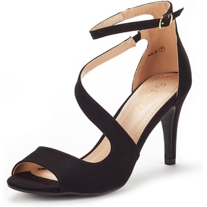 image:imageDREAM PAIRS Womens NILE Strappy Stiletto Heels Open Toe Ankle Strap Dress SandalsBlack