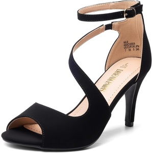 image:imageDREAM PAIRS Womens NILE Strappy Stiletto Heels Open Toe Ankle Strap Dress SandalsBlacknubuck