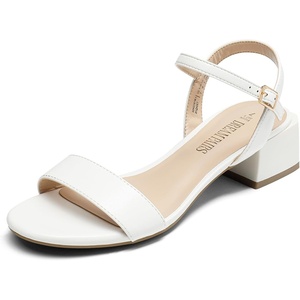 image:imageDREAM PAIRS Womens Open Toe Block Low Heel Dress Sandals  Stable low heel with an adjustable ankle strap for a secure fit ideal for weddings parties work and dressy occasionsWhitepu