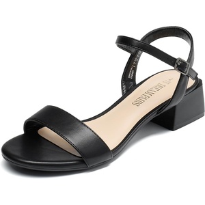 image:imageDREAM PAIRS Womens Open Toe Block Low Heel Dress Sandals  Stable low heel with an adjustable ankle strap for a secure fit ideal for weddings parties work and dressy occasionsBlackpu
