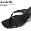 image:imageDREAM PAIRS Dress Summer Travel Chunky Heel Sandals Square Open Toe Slip On Flip Flop Heels Comfortable Thong Elgeant Sandals for Women Walking 2026Black