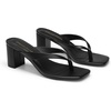 image:imageDREAM PAIRS Dress Summer Travel Chunky Heel Sandals Square Open Toe Slip On Flip Flop Heels Comfortable Thong Elgeant Sandals for Women Walking 2026Black