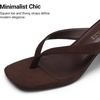image:imageDREAM PAIRS Dress Summer Travel Chunky Heel Sandals Square Open Toe Slip On Flip Flop Heels Comfortable Thong Elgeant Sandals for Women Walking 2026Dark Brown