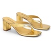 image:imageDREAM PAIRS Dress Summer Travel Chunky Heel Sandals Square Open Toe Slip On Flip Flop Heels Comfortable Thong Elgeant Sandals for Women Walking 2026Gold