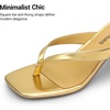 image:imageDREAM PAIRS Dress Summer Travel Chunky Heel Sandals Square Open Toe Slip On Flip Flop Heels Comfortable Thong Elgeant Sandals for Women Walking 2026Gold