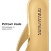 image:imageDREAM PAIRS Dress Summer Travel Chunky Heel Sandals Square Open Toe Slip On Flip Flop Heels Comfortable Thong Elgeant Sandals for Women Walking 2026Gold