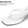 image:imageDREAM PAIRS Dress Summer Travel Chunky Heel Sandals Square Open Toe Slip On Flip Flop Heels Comfortable Thong Elgeant Sandals for Women Walking 2026White
