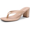 image:imageDREAM PAIRS Dress Summer Travel Chunky Heel Sandals Square Open Toe Slip On Flip Flop Heels Comfortable Thong Elgeant Sandals for Women Walking 2026Nude