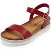 image:imageDREAM PAIRS Womens Open Toe Ankle Strap Espadrille Casual Flatform Platform Wedge SandalsRed