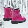image:imageDREAM PAIRS Boys Girls Side Zipper Combat Ankle BootsToddlerLittle Kid  Waterresistant easyclean upper keeps dry Side zip for quick on off Good grip on wet ground Soft warm lining Stylish confideRoseRed