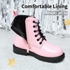 image:imageDREAM PAIRS Boys Girls Side Zipper Combat Ankle BootsToddlerLittle Kid  Waterresistant easyclean upper keeps dry Side zip for quick on off Good grip on wet ground Soft warm lining Stylish confidePink