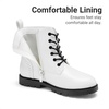 image:imageDREAM PAIRS Boys Girls Side Zipper Combat Ankle BootsToddlerLittle Kid  Waterresistant easyclean upper keeps dry Side zip for quick on off Good grip on wet ground Soft warm lining Stylish confideWhite
