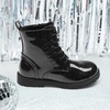 image:imageDREAM PAIRS Boys Girls Side Zipper Combat Ankle BootsToddlerLittle Kid  Waterresistant easyclean upper keeps dry Side zip for quick on off Good grip on wet ground Soft warm lining Stylish confideAll Black