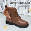 image:imageDREAM PAIRS Boys Girls Side Zipper Combat Ankle BootsToddlerLittle Kid  Waterresistant easyclean upper keeps dry Side zip for quick on off Good grip on wet ground Soft warm lining Stylish confideBrownPu