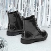image:imageDREAM PAIRS Boys Girls Side Zipper Combat Ankle BootsToddlerLittle Kid  Waterresistant easyclean upper keeps dry Side zip for quick on off Good grip on wet ground Soft warm lining Stylish confideAll Black