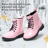 image:imageDREAM PAIRS Boys Girls Side Zipper Combat Ankle BootsToddlerLittle Kid  Waterresistant easyclean upper keeps dry Side zip for quick on off Good grip on wet ground Soft warm lining Stylish confidePink
