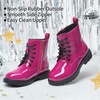 image:imageDREAM PAIRS Boys Girls Side Zipper Combat Ankle BootsToddlerLittle Kid  Waterresistant easyclean upper keeps dry Side zip for quick on off Good grip on wet ground Soft warm lining Stylish confideRoseRed