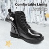 image:imageDREAM PAIRS Boys Girls Side Zipper Combat Ankle BootsToddlerLittle Kid  Waterresistant easyclean upper keeps dry Side zip for quick on off Good grip on wet ground Soft warm lining Stylish confideAll Black