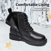 image:imageDREAM PAIRS Boys Girls Side Zipper Combat Ankle BootsToddlerLittle Kid  Waterresistant easyclean upper keeps dry Side zip for quick on off Good grip on wet ground Soft warm lining Stylish confideBlackPu