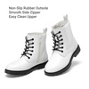 image:imageDREAM PAIRS Boys Girls Side Zipper Combat Ankle BootsToddlerLittle Kid  Waterresistant easyclean upper keeps dry Side zip for quick on off Good grip on wet ground Soft warm lining Stylish confideWhite