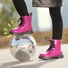 image:imageDREAM PAIRS Boys Girls Side Zipper Combat Ankle BootsToddlerLittle Kid  Waterresistant easyclean upper keeps dry Side zip for quick on off Good grip on wet ground Soft warm lining Stylish confideRoseRed
