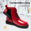 image:imageDREAM PAIRS Boys Girls Side Zipper Combat Ankle BootsToddlerLittle Kid  Waterresistant easyclean upper keeps dry Side zip for quick on off Good grip on wet ground Soft warm lining Stylish confideRed
