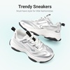 image:imageDREAM PAIRS Kids Girls Sneakers Jelly Sole Lace up Shoes Lightweight Walking Shoes for Girls BoysSilver