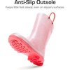 image:imageDREAM PAIRS Kids Glitter Rain Boots  WaterproofEasyon handlesLightweightNonSlip soleRain puddle outdoor playGirls Boys ToddlerPink