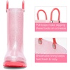 image:imageDREAM PAIRS Kids Glitter Rain Boots  WaterproofEasyon handlesLightweightNonSlip soleRain puddle outdoor playGirls Boys ToddlerPink