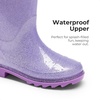 image:imageDREAM PAIRS Kids Glitter Rain Boots  WaterproofEasyon handlesLightweightNonSlip soleRain puddle outdoor playGirls Boys ToddlerPurple